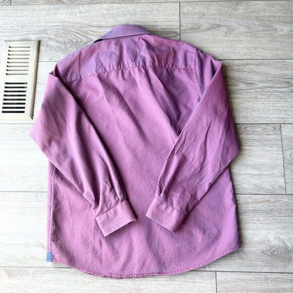 Report Collection Purple Waffle Pattern Pattern Button Down  Shirt - Picture 14 of 16